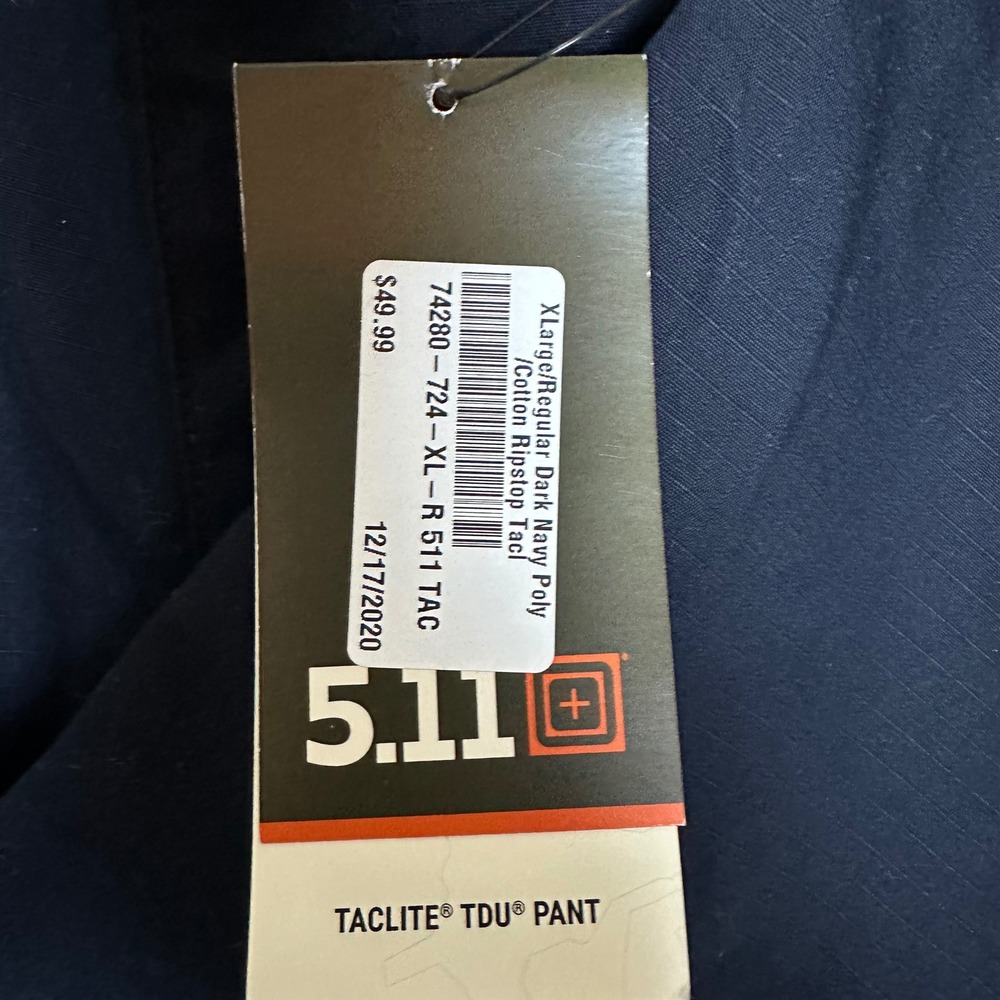 5.11 Tactical Taclite TDU Pant 74280 Mens XL Regular Dark Navy Ripstop Cargo New - Picture 6 of 16